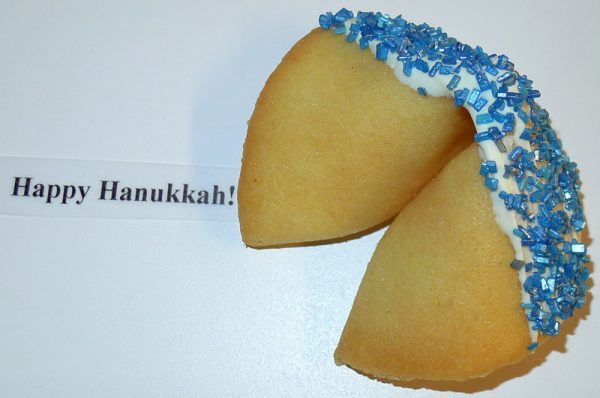 fortune cookie white chocolate with blue crystals