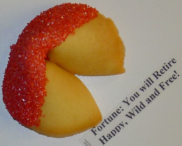 fortune cookie White chocolate with red sugar