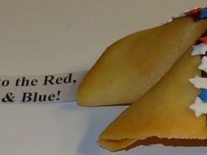 Fortune Cookie- red, white and blue